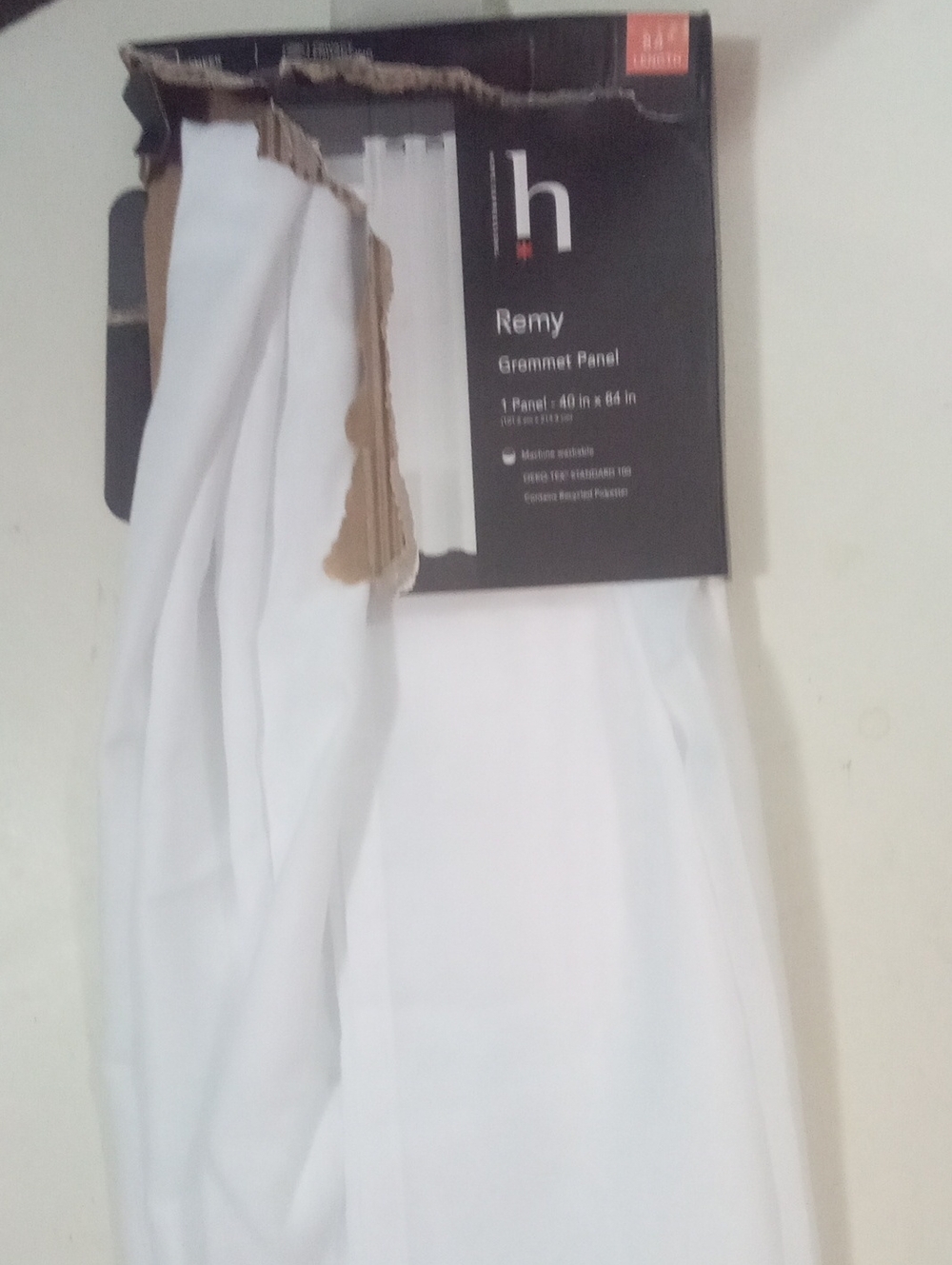 Reny Home Expressions Grommet Panel White Sheer Curtain 84" NWT $25